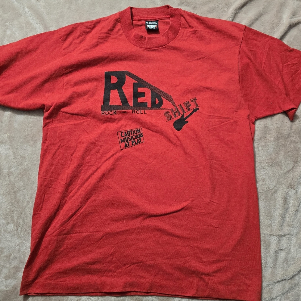 Vintage Screen Stars Rock & Roll Red Shift Music Single Stitch T-Shirt Size XL
